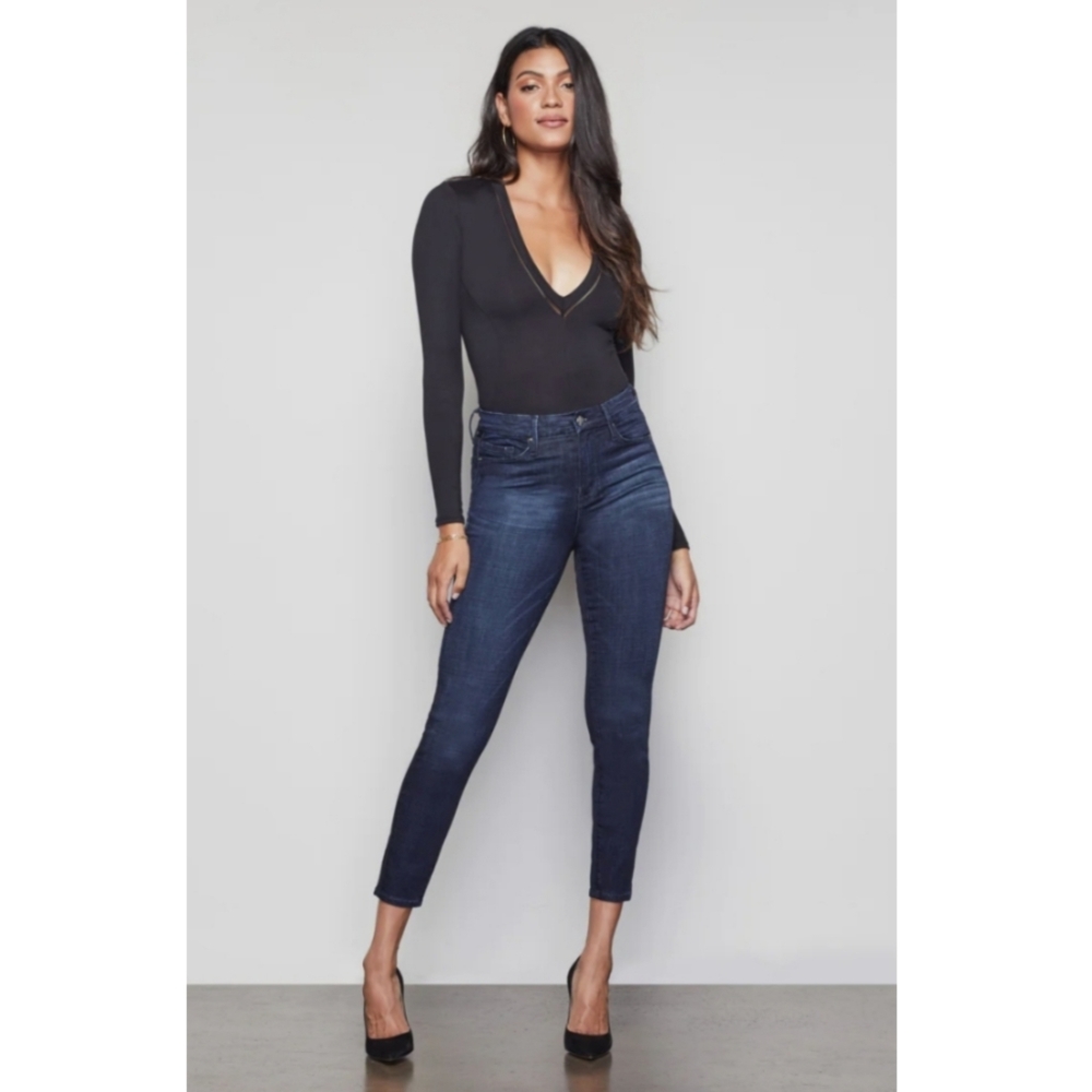 Good American Good Waist High Rise Crop Skinny Jean